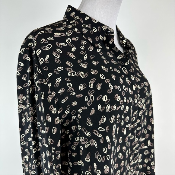 M.M. LAFLEUR Silk Button Down Collared Long Sleeve Blouse Top Size XL - Picture 5 of 13